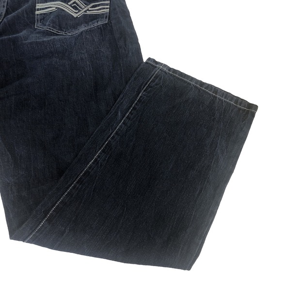 Ecko Unltd Men's Rhino Jeans 40x32 Straight Fit Blue Denim Embroidered Y2K 90s - Picture 13 of 15